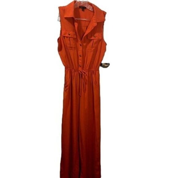 BEBOP Women Sleeveless Jumpsuit Collared Button‎ Top Wide Leg Palazzo Small - Picture 3 of 9